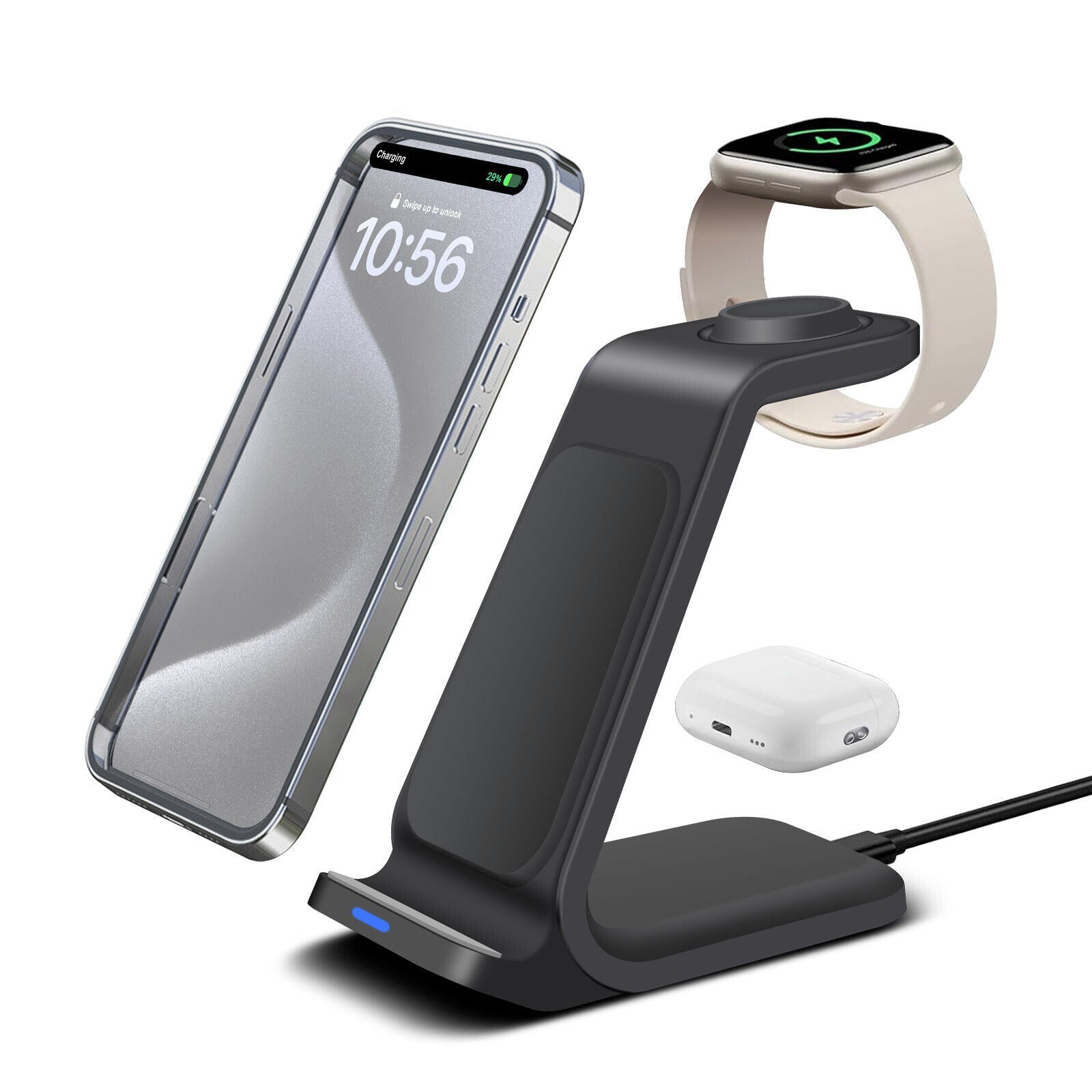 Wireless Charger Dock Charging Station 3 in 1 for Apple Watch Iphone 17 16 15 14