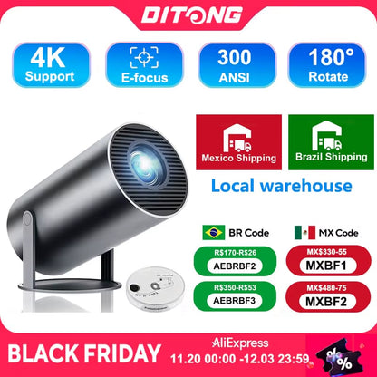 Hy300 plus Projector 4K Android 1080P 1280*720P Full HD Home Theater Video Mini Led Projector for Movies Upgraded Version