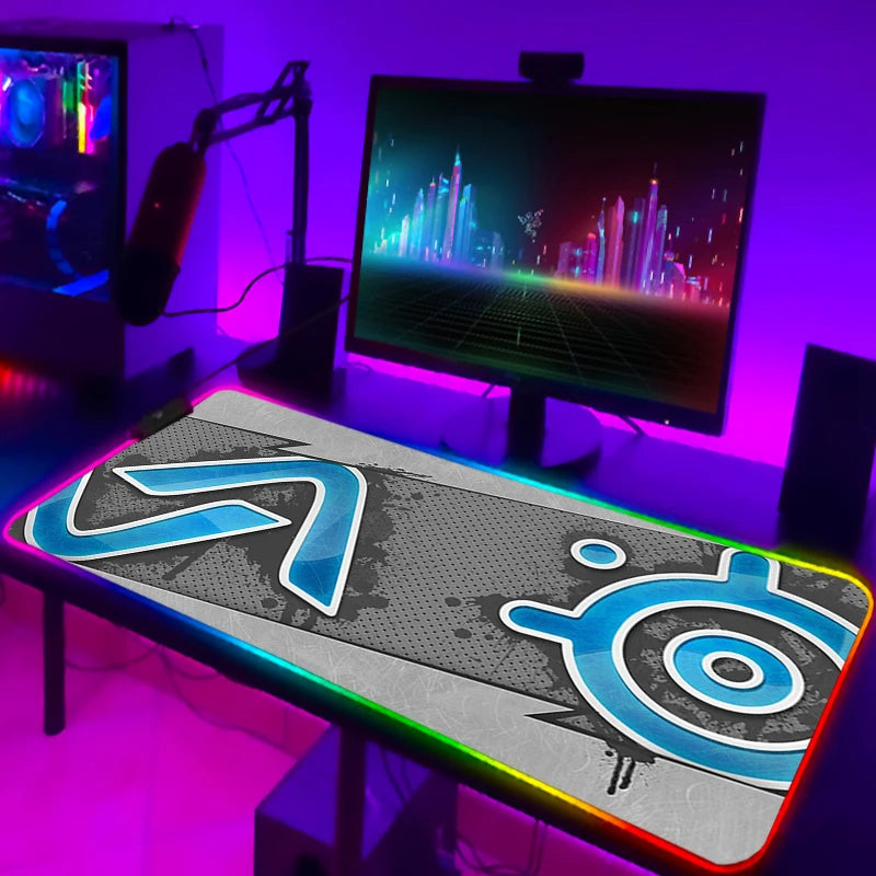 Rgb Mouse Pad Xxl Steelseries Laptop Mat Gaming Mousepad Backlit Keyboard Gamer Girl Table Pads Deskpad Mausepad Cs Go