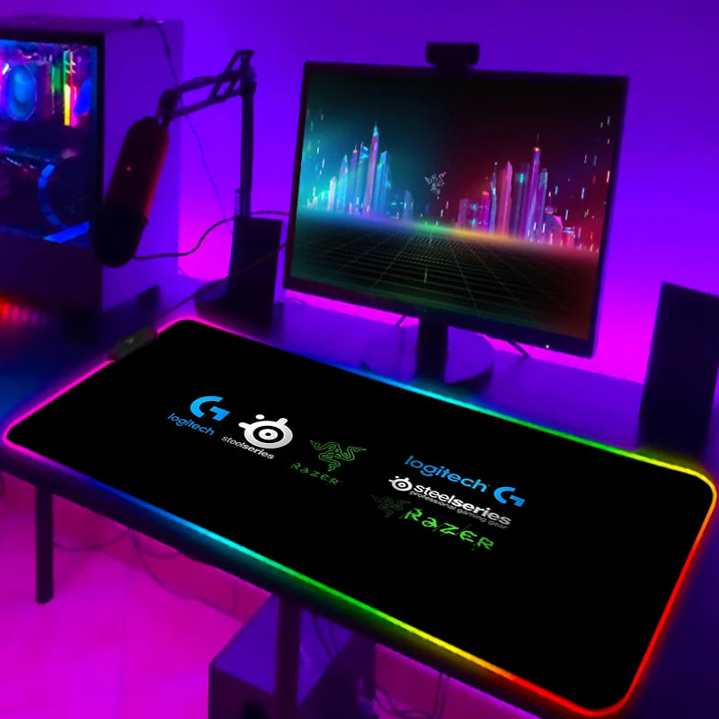 Rgb Mouse Pad Xxl Steelseries Laptop Mat Gaming Mousepad Backlit Keyboard Gamer Girl Table Pads Deskpad Mausepad Cs Go