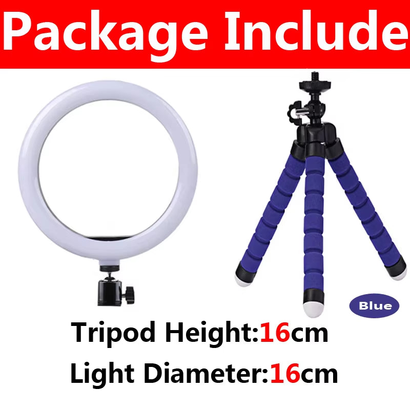 10 Inch LED Selfie Ring Light Dimmable Photography Fill Lamp with Mini Tripod for Phone Tiktok Live Video Photo Studio Ringlight