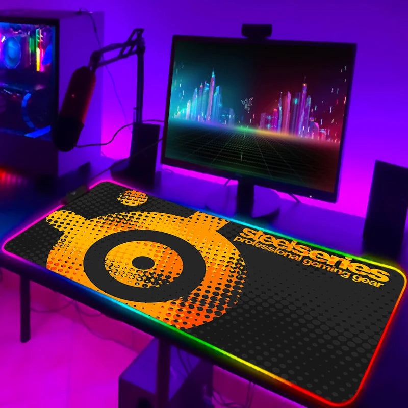 Rgb Mouse Pad Xxl Steelseries Laptop Mat Gaming Mousepad Backlit Keyboard Gamer Girl Table Pads Deskpad Mausepad Cs Go