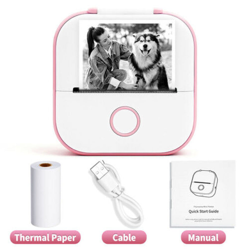 Mini Pocket Thermal Printer Bluetooth Wireless Photo Notes Inkless Sticker Paper