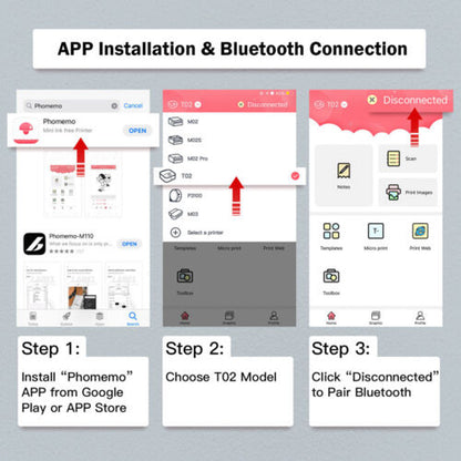 Mini Pocket Thermal Printer Bluetooth Wireless Photo Notes Inkless Sticker Paper