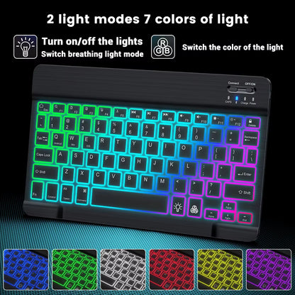 Backlit Backlight Bluetooth Keyboard Mouse for IOS Android Windows for Ipad Portuguese Keyboard Spanish Keyboard and Mouse